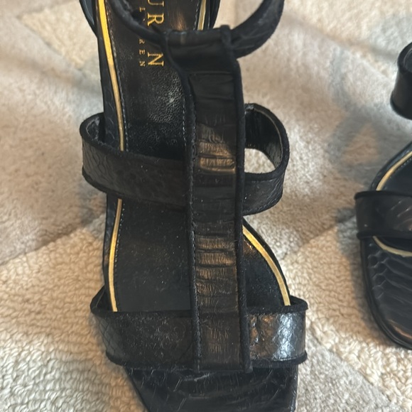 Ralph Lauren snake skin strapy heels/ sandals! - Picture 2 of 6